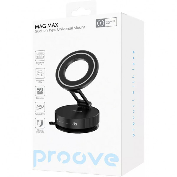 Тримач автомобільний Proove Mag Max Suction Type Universal Mount Black (CHMM00000001)