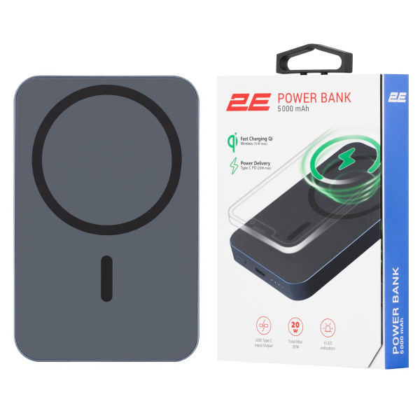 Універсальна мобільна батарея 2E Wireless QI 5000mAh Blue (2E-PB0545-BLUE)