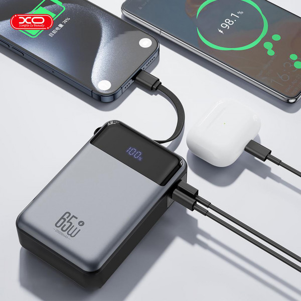 Універсальна мобільна батарея XO PR267 PD 65W 20000mAh Grey