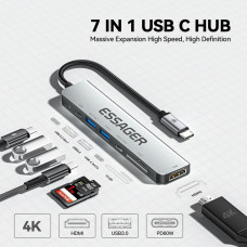 USB-хаб Essager QingHong 7 in 1 USB-C Hub (EHB07-QH0G-Z)