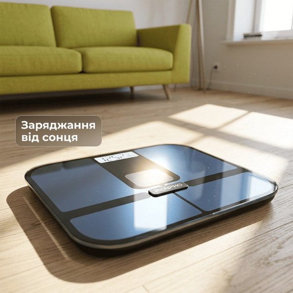 Ваги підлогові RENPHO Elis Solar 2 Smart Body Scale Black (R-A020-BK)