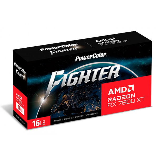 Відеокарта AMD Radeon RX 7800 XT 16GB GDDR6 Fighter PowerColor (RX 7800 XT 16G-F/OC)