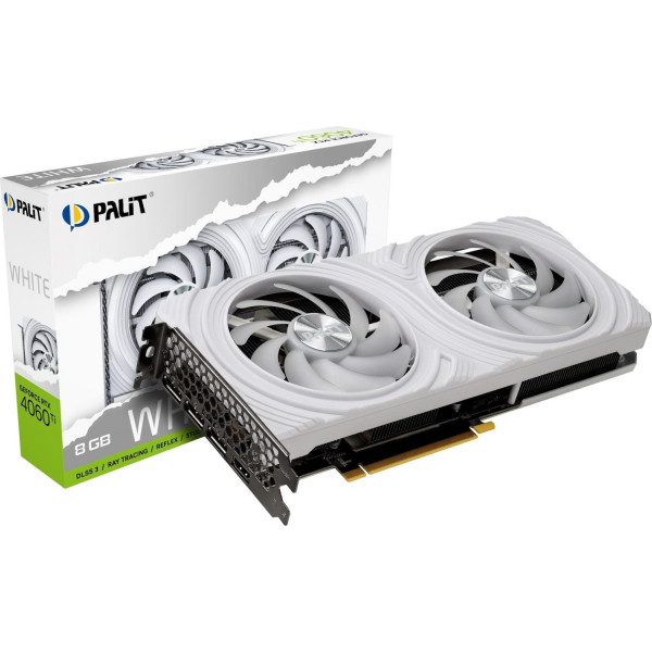 Відеокарта GF RTX 4060 Ti 8GB GDDR6 White Palit (NE6406T019P1-1048L)