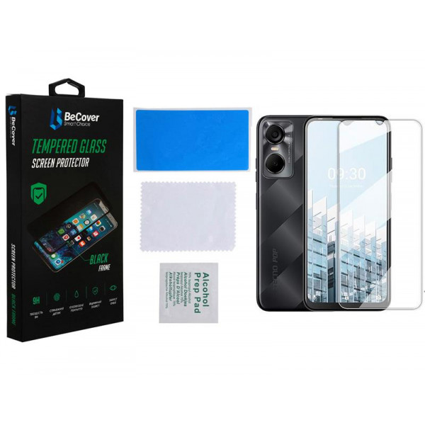 Захисне скло BeCover для Tecno Pop 6 Pro (BE8) Crystal Clear Glass 3D (708555)