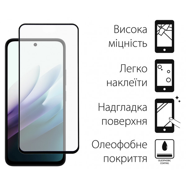 Захисне скло Dengos для Xiaomi Redmi 15 4G/5G Black Full Glue (DG-TG2P-90) 2 шт.