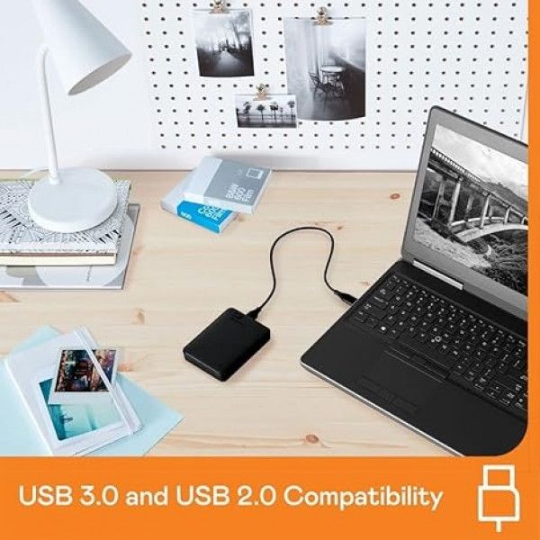 Зовнішній жорсткий диск 2.5" USB 2.0TB WD Elements Portable Black (WDBU6Y0020BBK-WESN)_Bulk