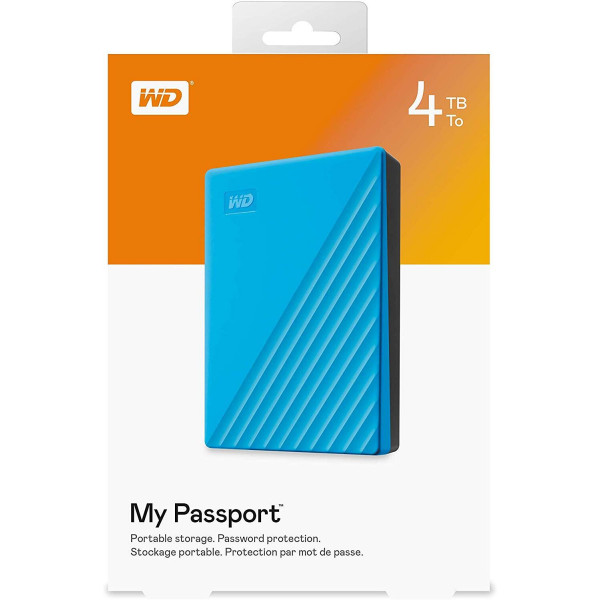 Зовнішній жорсткий диск 2.5" USB 4.0TB WD My Passport Blue (WDBPKJ0040BBL-WESN)