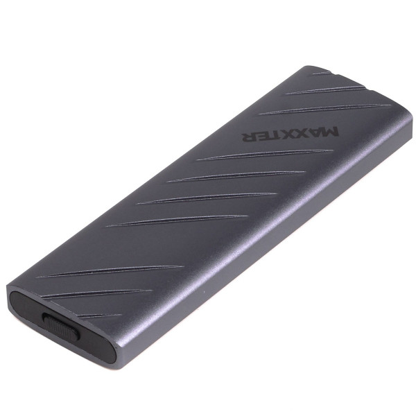 Зовнішня кишеня Maxxter M.2 NVMe PCIe, USB 3.2 Type-C, Metal, Black (EHDE-2280S-01)
