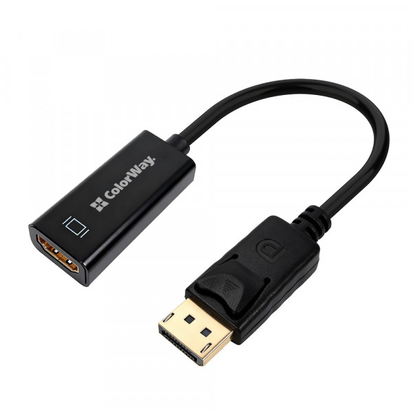 Адаптер Colorway DisplayPort - HDMI (M/F) 4K/30 Гц Black (CW-AD-DPHD)