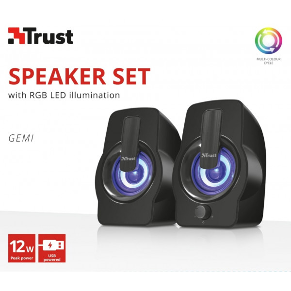 Акустична система Trust 2.0 Gemi RGB Black (22948)