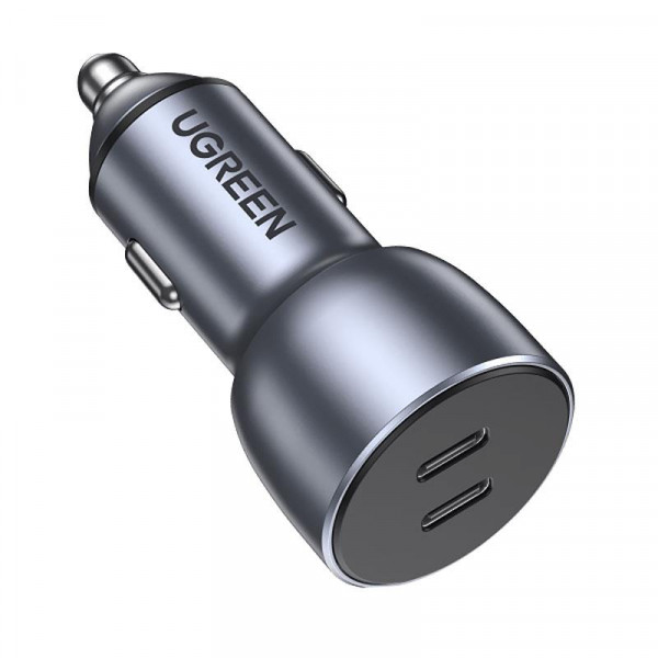 Автомобільний зарядний пристрій Ugreen CD213 (2xUSB 40W (USB-C) QC 3.0+ Gray (70594)