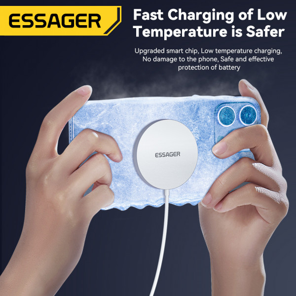 Бездротовий зарядний пристрій Essager Wind 2in1 Wireless Charger 15W White (EWXCX-CF02-Z)