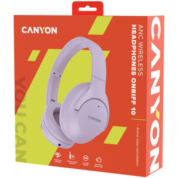 Bluetooth-гарнітура Canyon OnRiff 10 ANC Purple (CNS-CBTHS10PU)