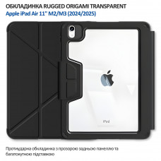 Чохол-книжка BeCover Rugged Origami Transparent з кріпленням Apple Pencil для Apple iPad Air 11" M2/M3 (2024/2025) Black (714968)