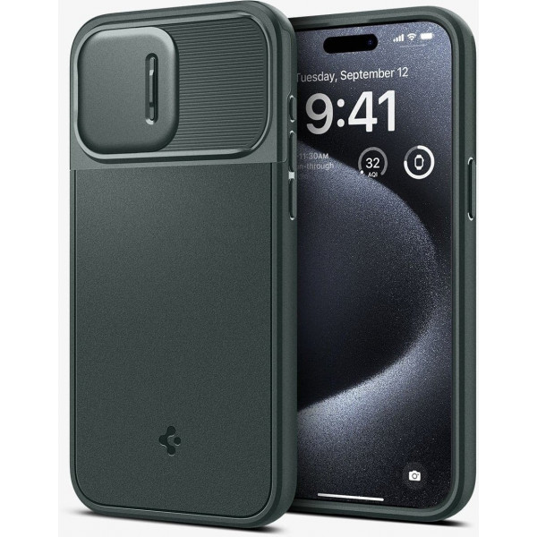 Чохол-накладка Spigen Optik Armor MagFit для Apple iPhone 15 Pro Abyss Green (ACS06739)
