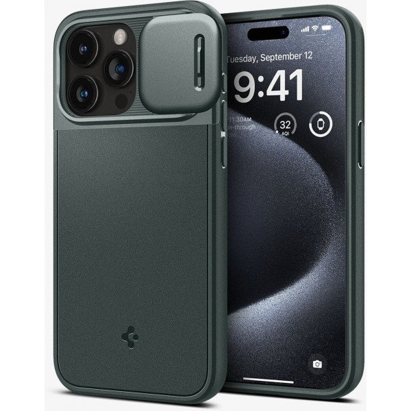 Чохол-накладка Spigen Optik Armor MagFit для Apple iPhone 15 Pro Abyss Green (ACS06739)