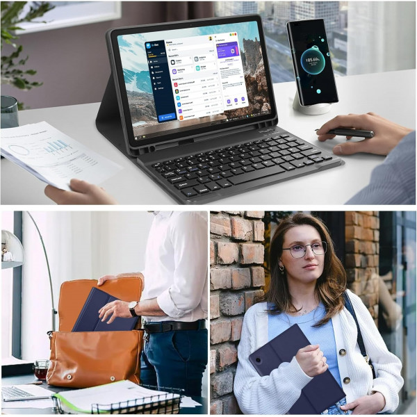 Чохол з бездротовою клавіатурою BeCover для Samsung Galaxy Tab A9 SM-X115 Deep Blue (712356)