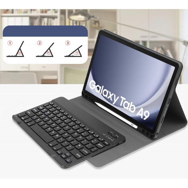 Чохол з бездротовою клавіатурою BeCover для Samsung Galaxy Tab A9 SM-X115 Deep Blue (712356)
