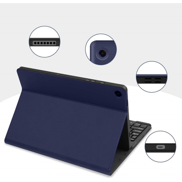 Чохол з бездротовою клавіатурою BeCover для Samsung Galaxy Tab A9 SM-X115 Deep Blue (712356)
