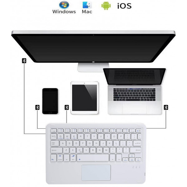 Чохол з бездротовою клавіатурою (TouchPad) BeCover для Apple iPad Air 11 (2024/2025) Light Blue (712598)