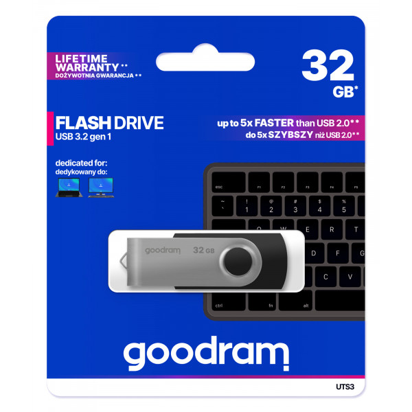 Флеш-накопичувач USB3.2 32GB Goodram UTS3 (Twister) Black(UTS3-0320K0R11)