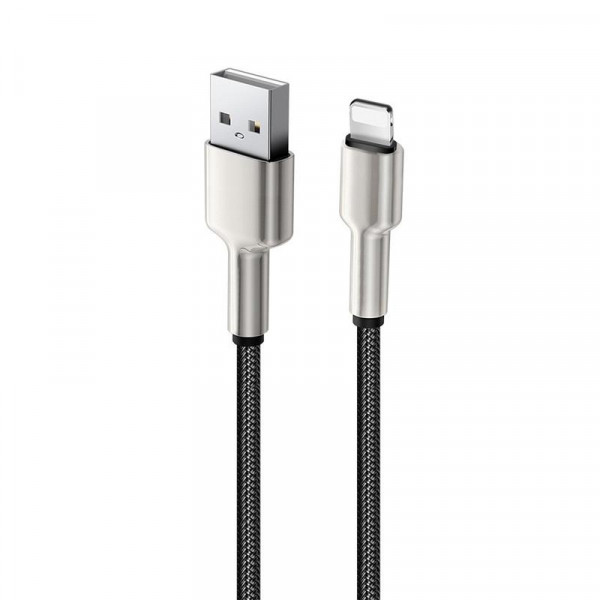 Кабель ColorWay USB - Lightning (M/M), metal head, 2.4 А, 1 м, Black (CW-CBUL046-BK)