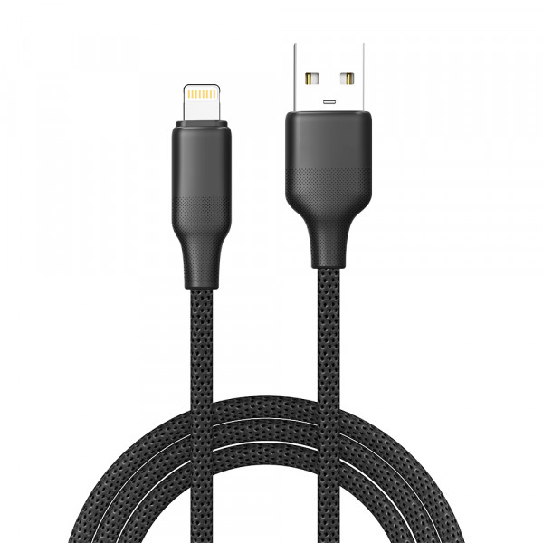 Кабель ColorWay USB - Lightning (M/M), TPE embossed, 3А, 2 м, Black (CW-CBUL102-BK)