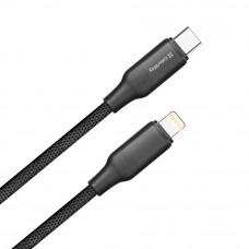 Кабель ColorWay USB Type-C - Lightning (M/M), TPE embossed, 3А, 1 м, Black (CW-CBPDCL101-BK)