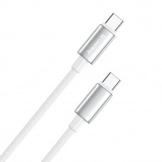 Кабель ColorWay USB Type-C - USB Type-C (M/M), zinc alloy braided, 5А, 1 м, White (CW-CBPDCC098-WT)