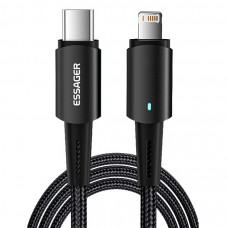 Кабель Essager Sunset USB Type-C - Ligthning (M/M), 20W, 1 м Black (EXCTL-CG01)
