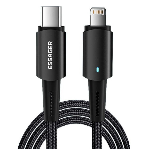 Кабель Essager Sunset USB Type-C - Ligthning (M/M), 20W, 1 м Black (EXCTL-CG01)