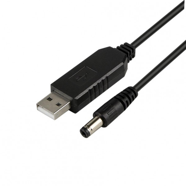 Кабель живлення LDO-888 USB - DC (M/M), 5.5х2.1 мм, 12V, 1 м, Black (8612233355561)