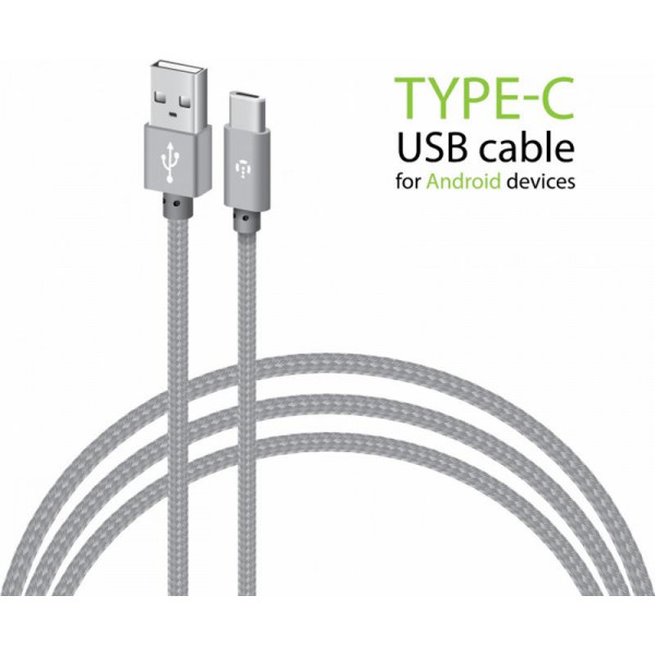 Кабель Intaleo CBGNYT1 USB - USB Type-C (M/M), 1 м, Grey (1283126489136)