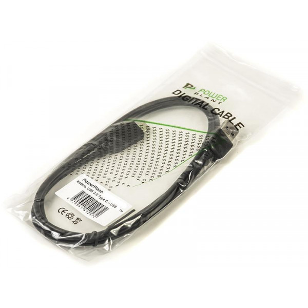 Кабель PowerPlant (CA910816) USB3.0(AM)-USB3.0 Type-C(M), 1м, Black