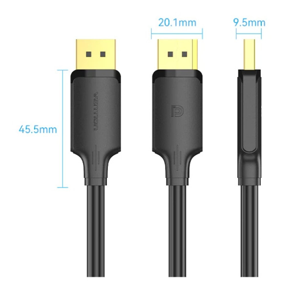 Кабель Vention DisplayPort - DisplayPort (M/M), 1.5 м, Black (HAKBG)