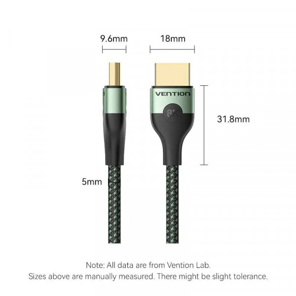 Кабель Vention HDMI - HDMI V 2.1 (M/M), 3 м, Green (ALOGI)