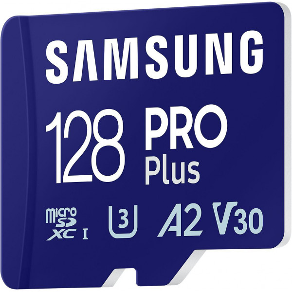 Карта пам`яті MicroSDXC 128GB UHS-I/U3 Class 10 Samsung Pro Plus + SD-адаптер (MB-MD128SA/EU)
