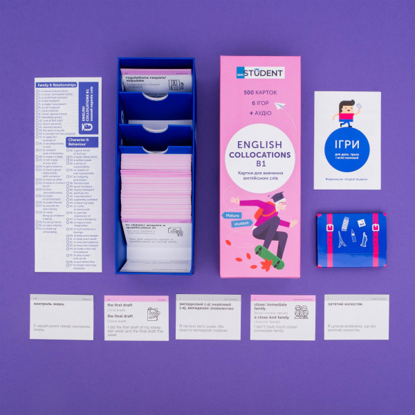 Картки для вивчення англійської мови English Student. Idioms B1-B2 & Collocation B1