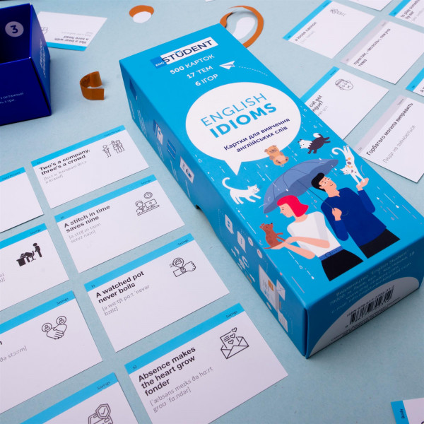 Картки для вивчення англійської мови English Student. Idioms & Phrasal Verbs & Collocations