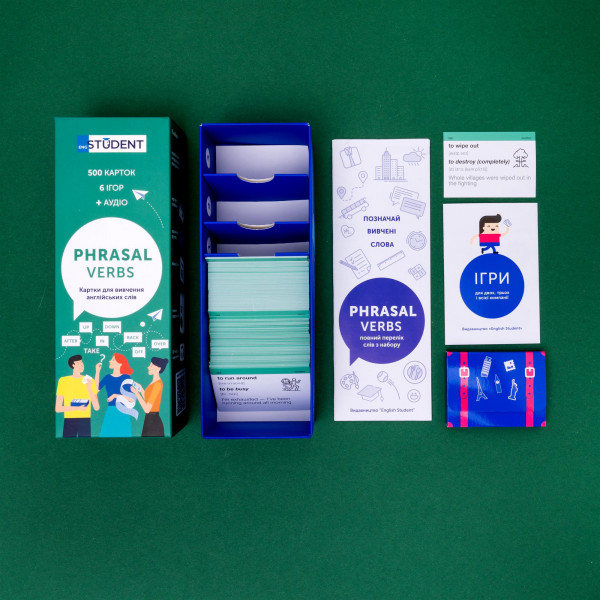 Картки для вивчення англійської мови English Student. Idioms & Phrasal Verbs & Collocations