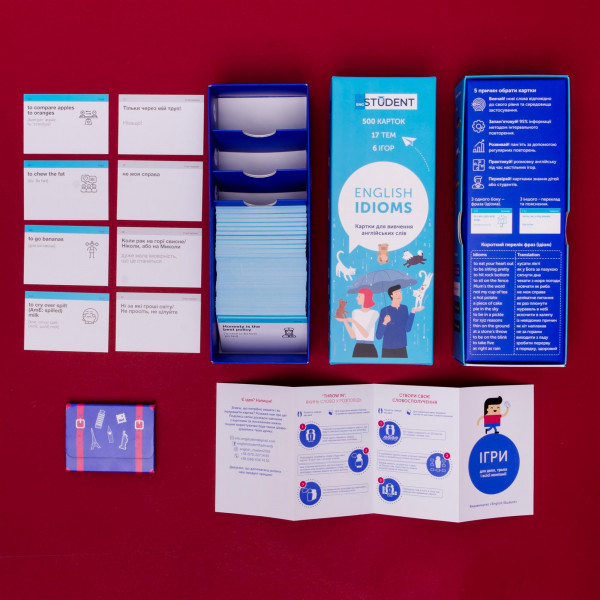 Картки для вивчення англійської мови English Student. Idioms & Phrasal Verbs & Collocations
