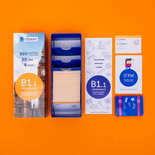 Картки для вивчення англійської мови English Student. Середній рівень B1.1+B1.2