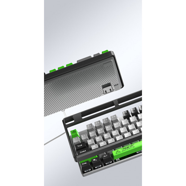 Клавіатура Aula Mechanical F2088 PRO Black/Gray, plus 9 Green keys KRGD blue (6948391234892)