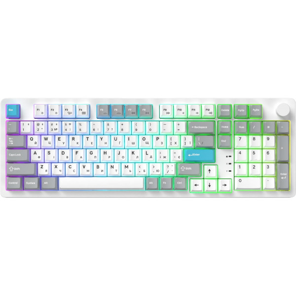 Клавіатура бездротова GamePro Asgard Drakkar Keychron Super Red Switch White (MK305WH)