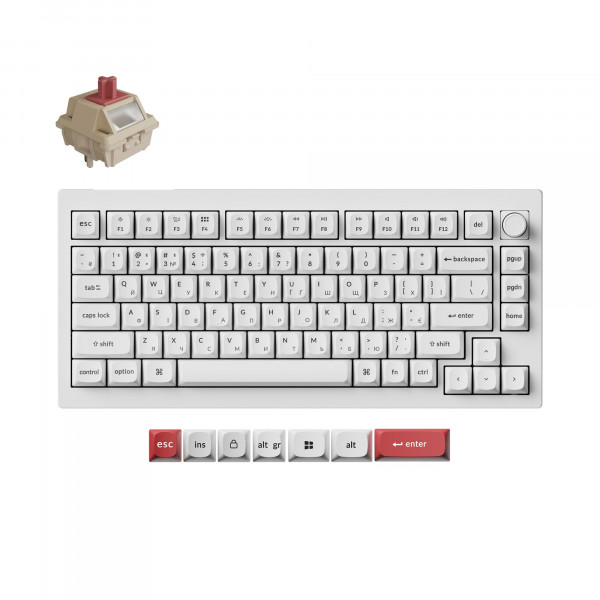 Клавіатура бездротова Keychron V1 Ultra Keychron Red Switch White RGB (V1U-F1-UA)