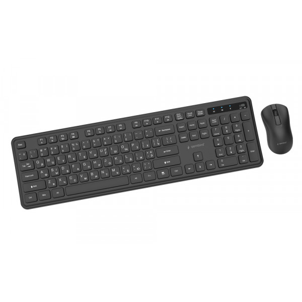 Комплект (клавіатура, миша) бездротовий Gembird KBS-WPS-01-CYRL Black