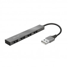 Концентратор Trust Halyx Aluminium USB-А Grey (23786)