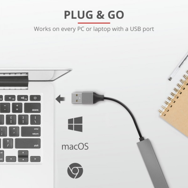 Концентратор Trust Halyx Aluminium USB-А Grey (23786)