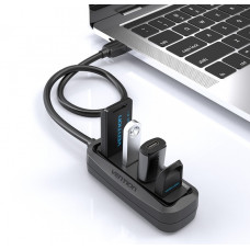 Концентратор Vention USB Hub 4-Port 2.0 Black, 0.15 m (VAS-J43)