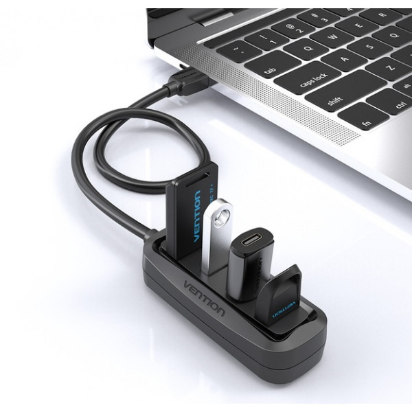Концентратор Vention USB Hub 4-Port 2.0 Black, 0.15 m (VAS-J43)